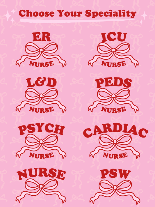 Pick-Your-Speciality: Pink Bow Nursing Crewneck