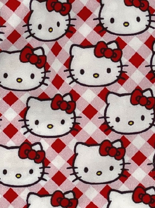 Plaid Hello Kitty Scrub Cap