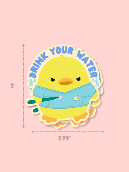 Drink Your Water Ducky Sticker