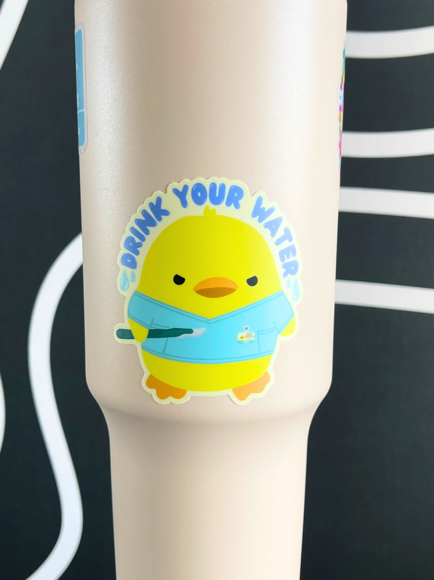 Drink Your Water Ducky Sticker