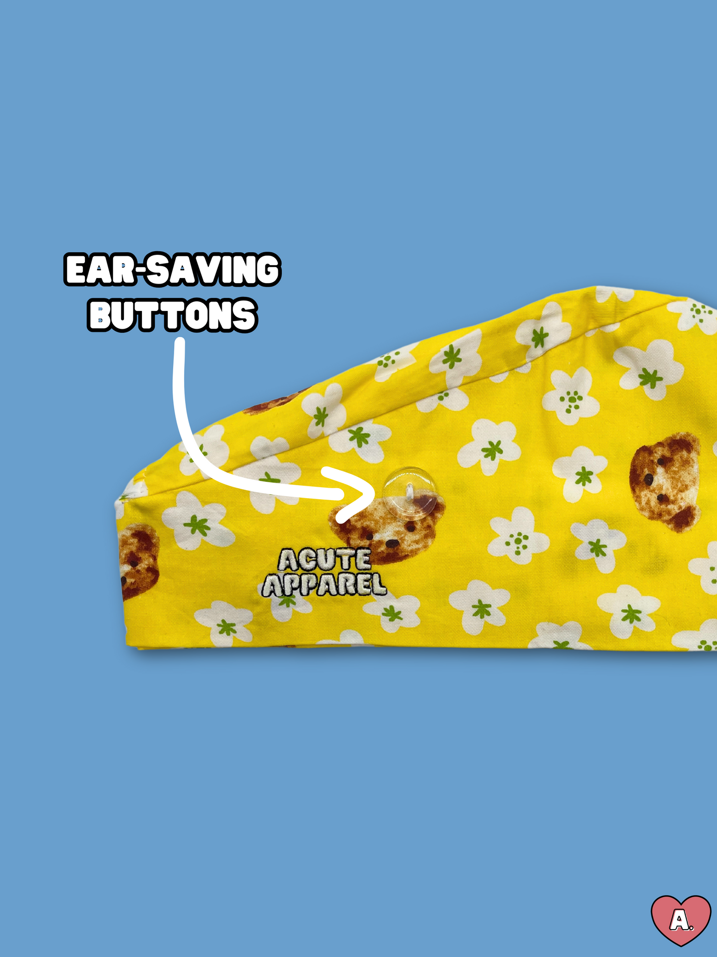 Yellow Teddy Scrub Cap