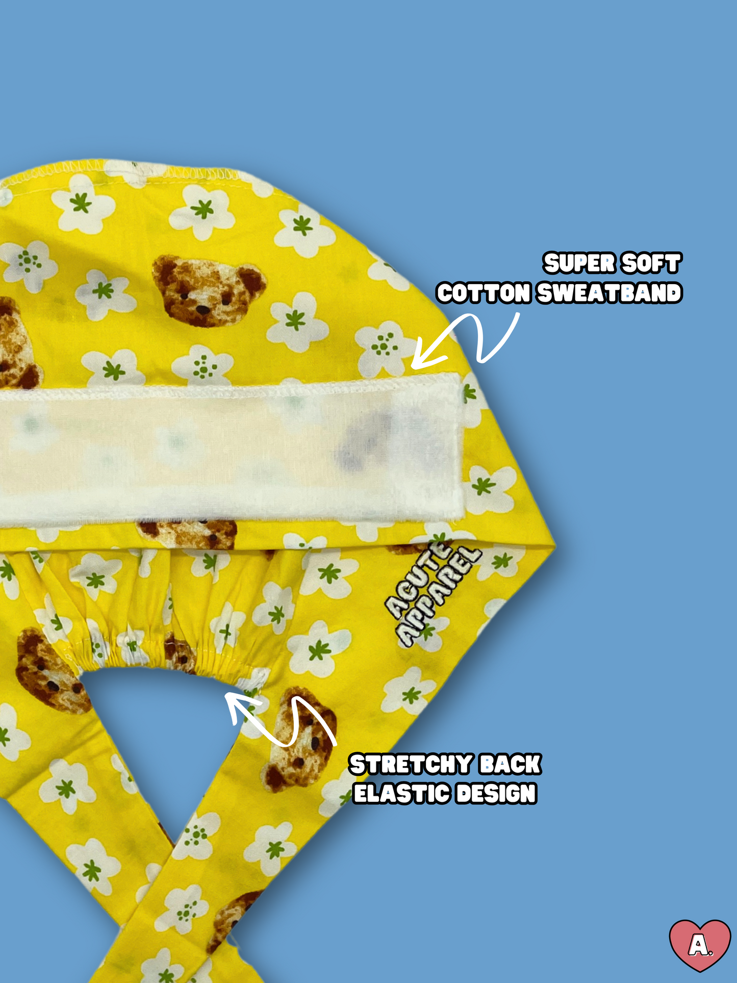 Yellow Teddy Scrub Cap