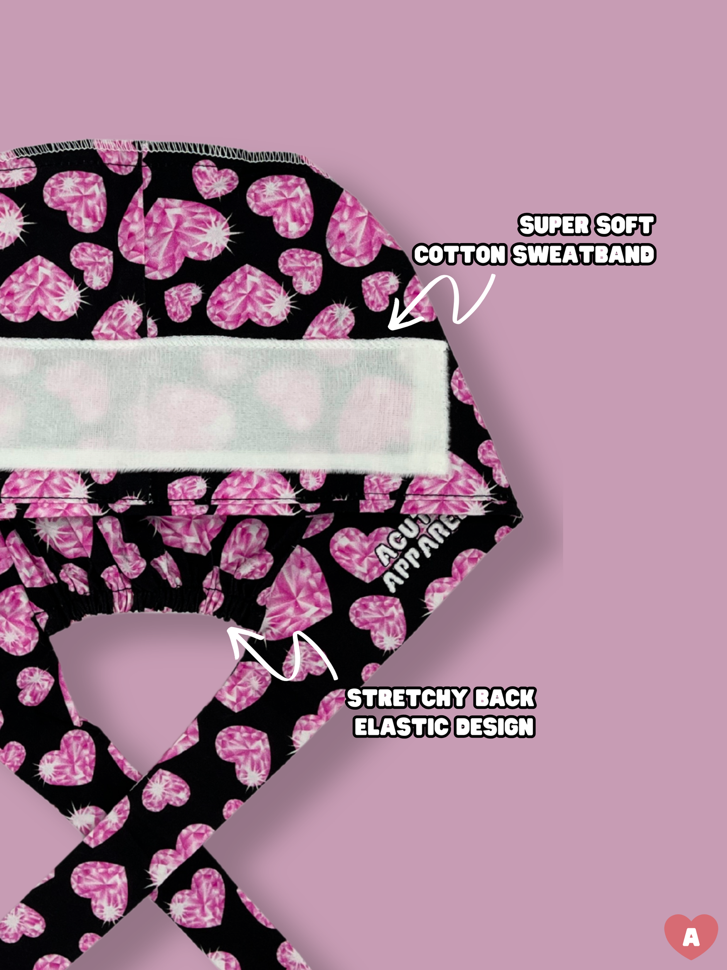 Heart-line Bling Scrub Cap