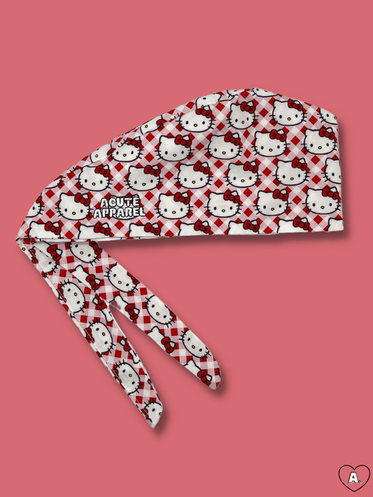 Plaid Hello Kitty Scrub Cap