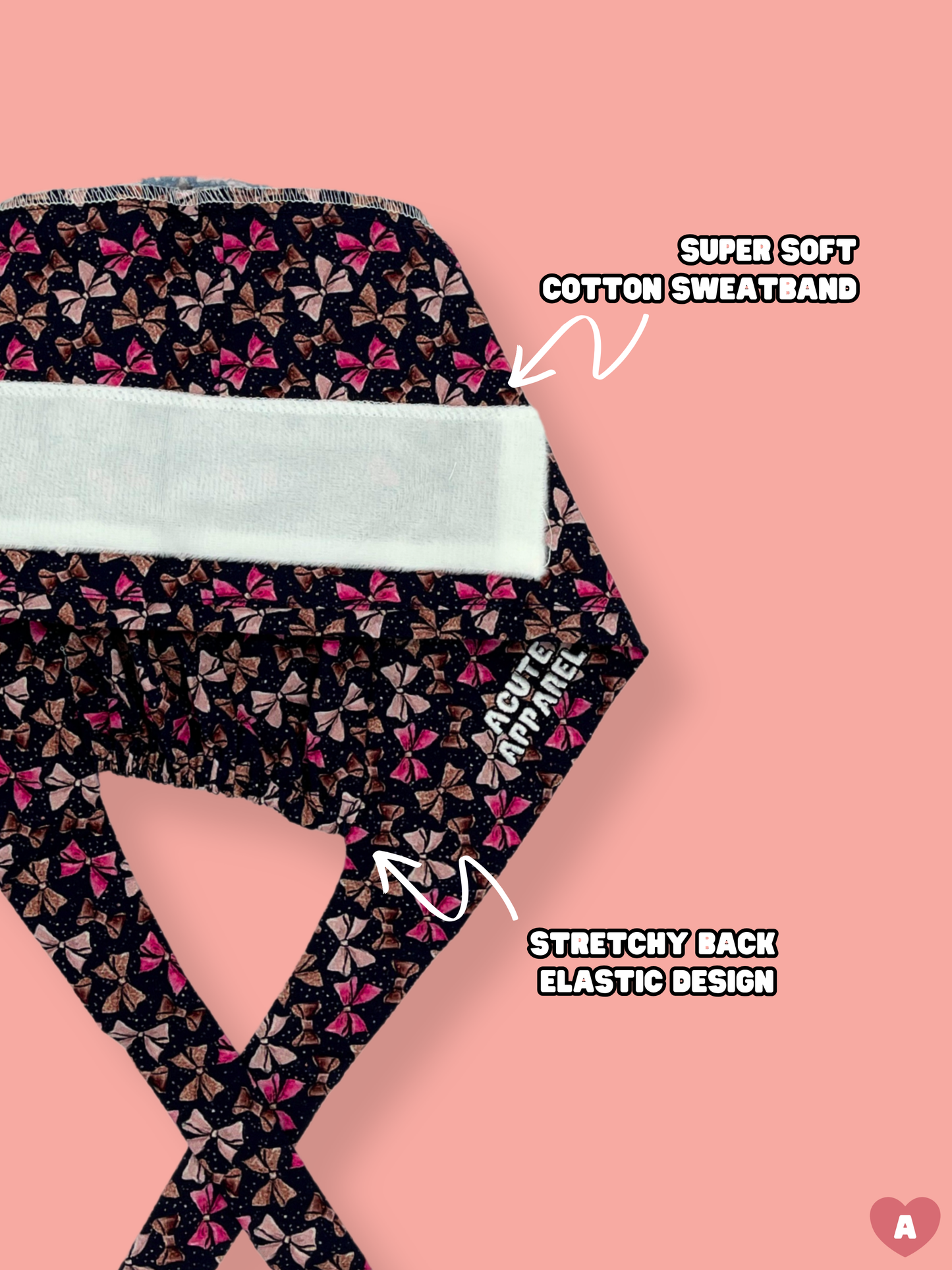 Pink Bows Scrub Cap