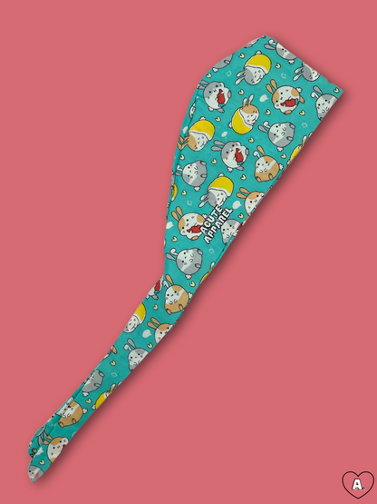 Teal Bunnies Scrub Cap