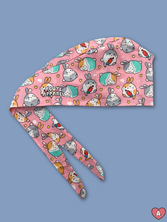 Pink Bunnies Scrub Cap