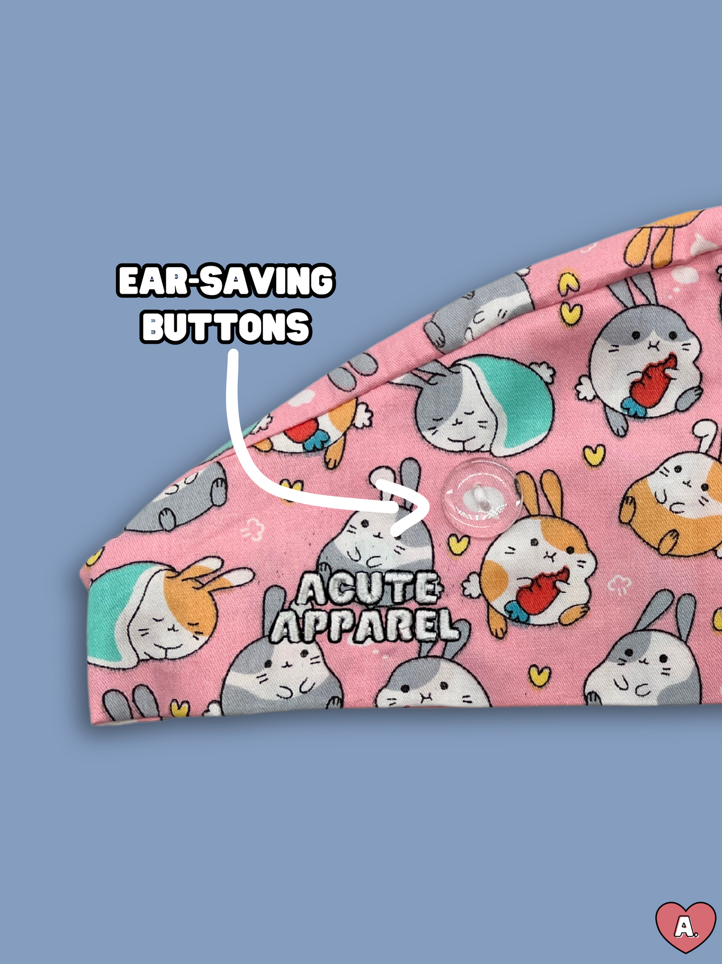 Pink Bunnies Scrub Cap