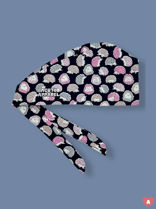 Little Hedgies (Black) Scrub Cap