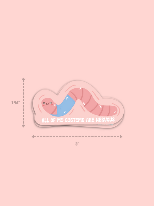 Nervy Wormy Sticker