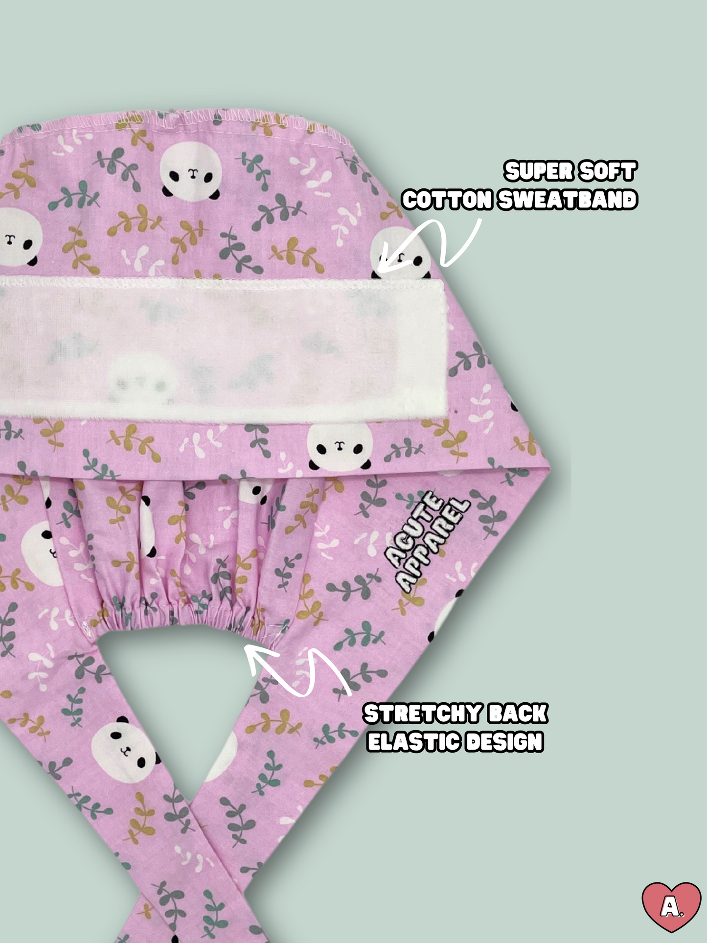 Panda Pink Scrub Cap