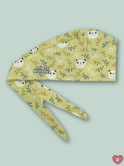 Panda Yellow Scrub Cap