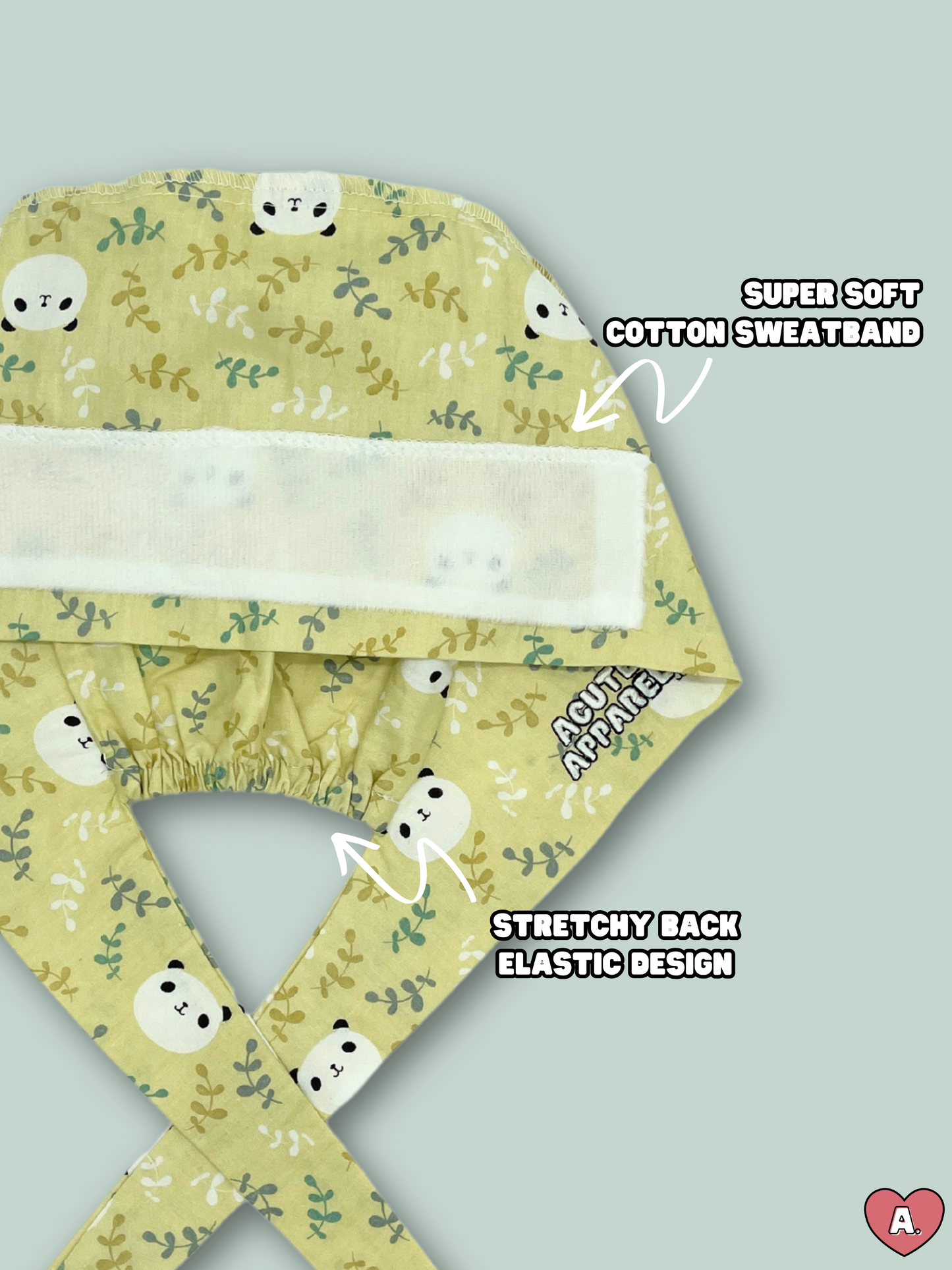 Panda Yellow Scrub Cap