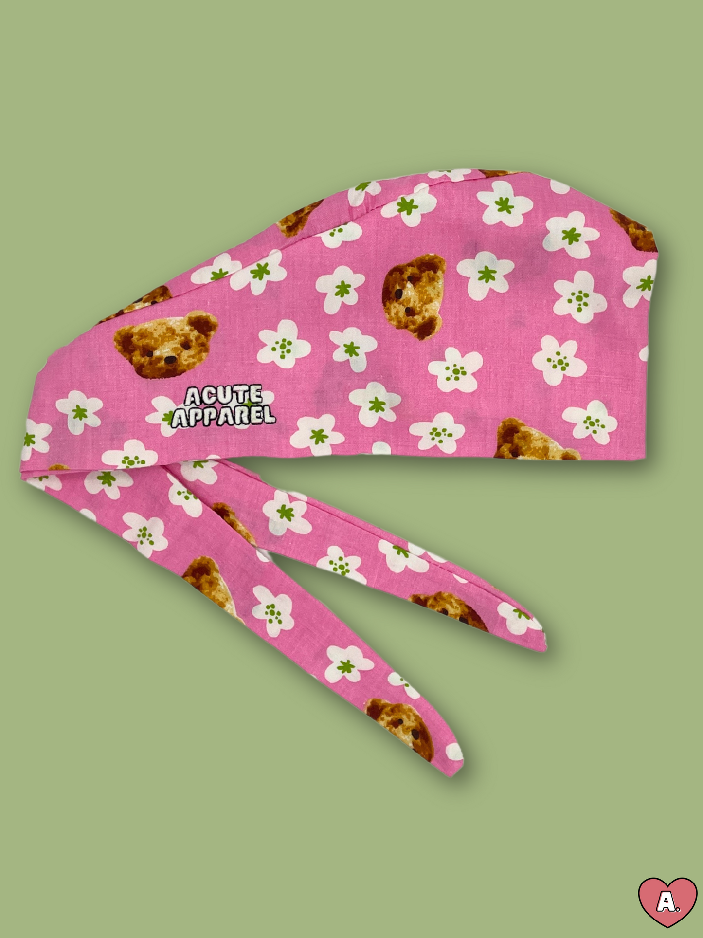 Pink Teddy Scrub Cap