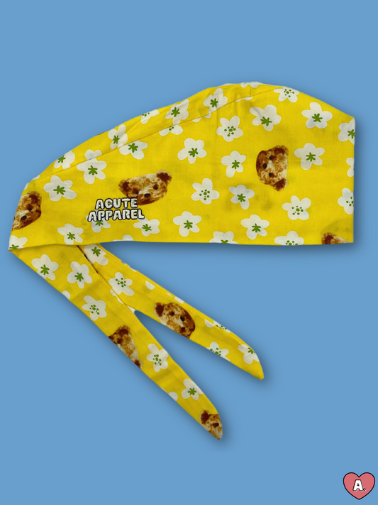 Yellow Teddy Scrub Cap